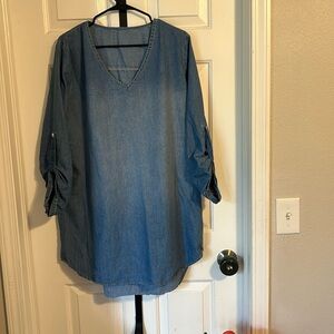 Long sleeve Jean mini dress